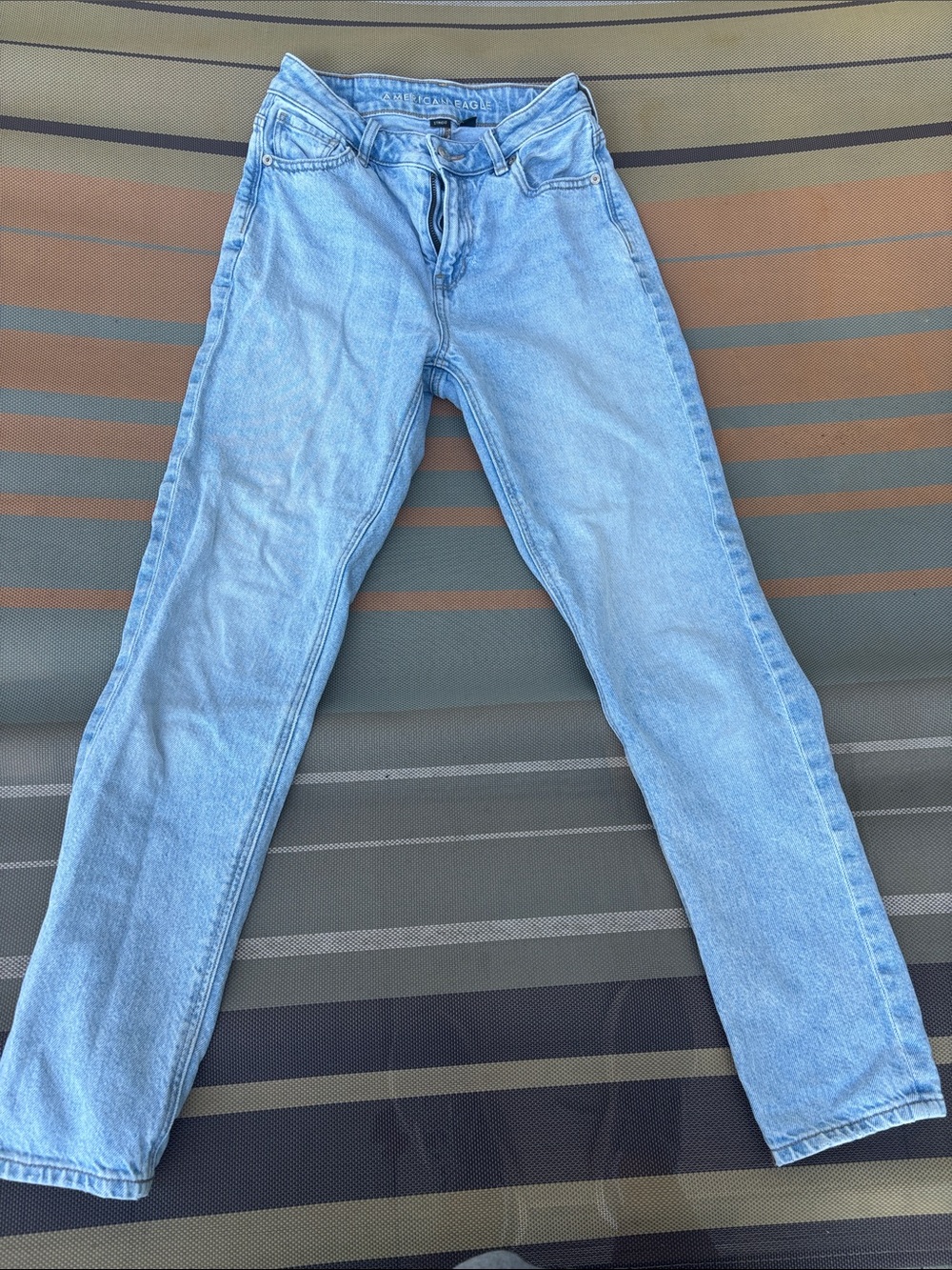 American Eagle Outfitters Light Blue Straight-Leg Jeans